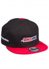 Бейсболка с прямым козырьком черно-красная AMSOIL