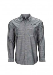 Рубашка с длинным рукавом, 2 кармана, мужская серая AMSOIL
