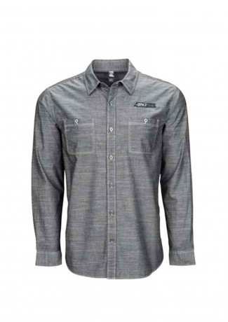 Рубашка с длинным рукавом, 2 кармана, мужская серая AMSOIL