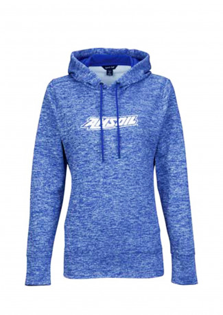 Куртка флисовая (худи) с капюшоном на завязках женская голубая AMSOIL