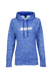 Куртка флисовая (худи) с капюшоном на завязках женская голубая AMSOIL