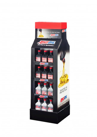 Торговая полка-стенд картонная AMSOIL "Моторные масла"