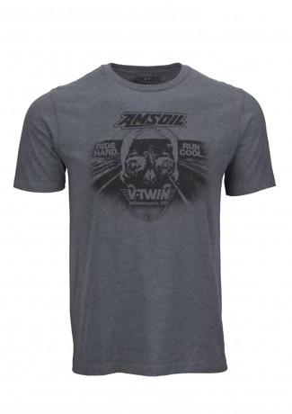 Футболка мужская серый меланж AMSOIL Rally V-Twin