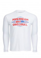 Футболка с длинным рукавом мужская белая AMSOIL American Original