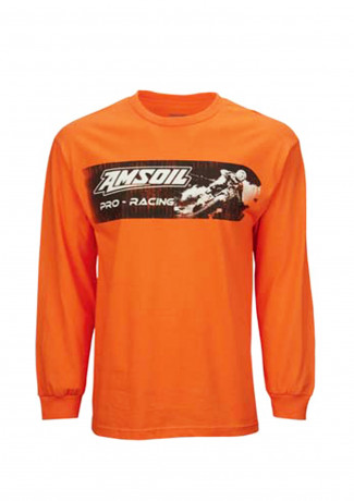 Футболка с длинным рукавом оранжевая AMSOIL Moto Racing